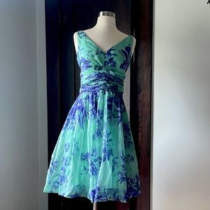 Elevenses Anthropologie 50s style floral cocktail dress